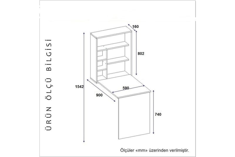 Skrivbord Pererinha 59 cm - Valnöt - Möbler - Bord & matgrupp - Kontorsbord - Skrivbord