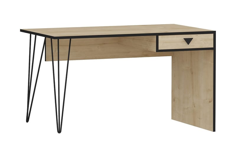 Skrivbord Pichard 120 cm med Förvaring Låda - Ekfärg/Svart - Möbler - Bord & matgrupp - Kontorsbord - Skrivbord