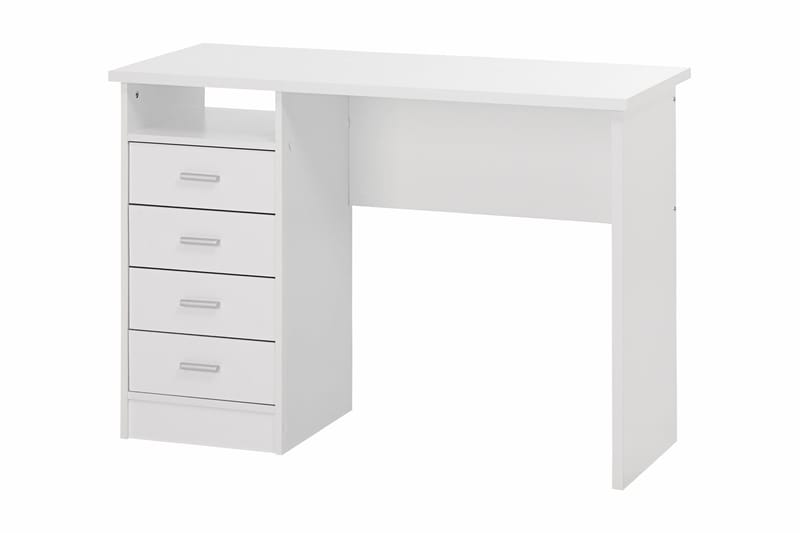 Skrivbord Praxia 110 cm med Förvaring Lådor + Hylla - Extra Vit - Möbler - Bord & matgrupp - Kontorsbord - Skrivbord