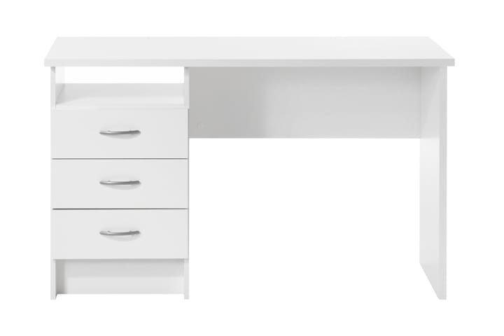 Skrivbord Praxia 120 cm med Förvaring Lådor + Hylla - Vit - Möbler - Bord & matgrupp - Avlastningsbord & sidobord - Sängbord & nattduksbord