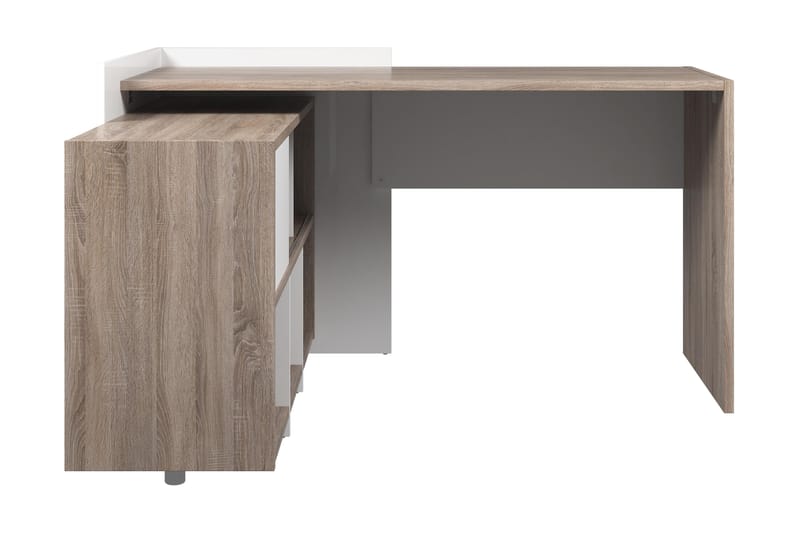 Skrivbord Praxia Plus 140 cm med Förvaring Hyllor - Tryffel/Vit - Möbler - Bord & matgrupp - Kontorsbord - Skrivbord