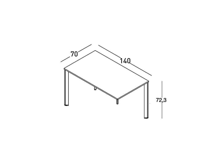 Skrivbord Puzol 174 cm med Förvaring Skåp + 3 Lådor - Akaciafärg/Vit/Grå - Möbler - Bord & matgrupp - Kontorsbord - Skrivbord