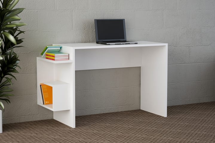 Skrivbord Ramare 104 cm med Förvaring Sidohylla - Vit - Möbler - Bord & matgrupp - Kontorsbord - Skrivbord