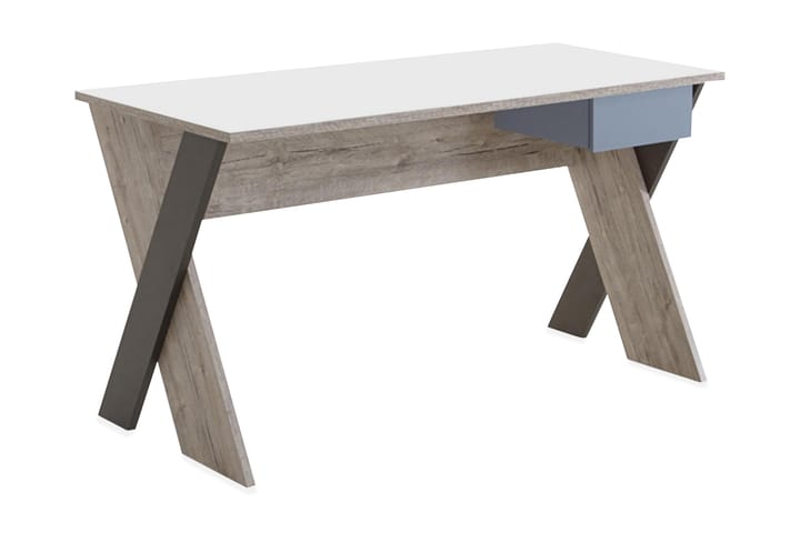 Skrivbord Ridley 135 cm med Förvaring Låda - Beige/Grå - Möbler - Bord & matgrupp - Kontorsbord - Skrivbord