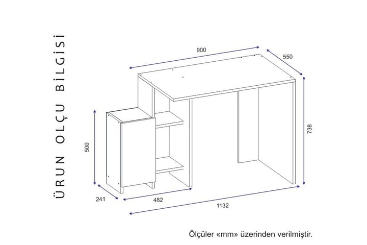 Skrivbord Sanmateo 113 cm - Antracit/Valnöt - Möbler - Bord & matgrupp - Kontorsbord - Skrivbord