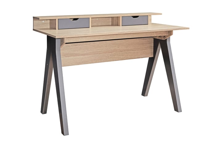Skrivbord Shardey 120 cm med Förvaring - Natur/Mörkgrå - Möbler - Bord & matgrupp - Kontorsbord - Skrivbord