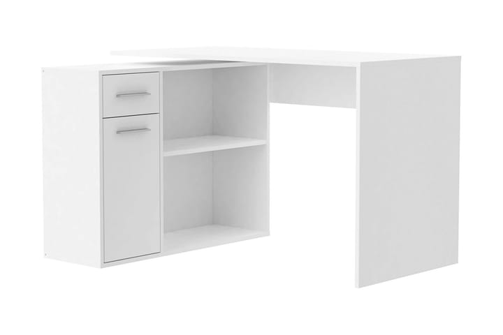 Skrivbord Shaulana 120 cm med Förvaring Hyllor + Låda + Skåp - Vit - Möbler - Bord & matgrupp - Kontorsbord - Skrivbord