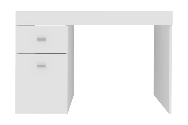 Skrivbord Slindera 110 cm med Förvaring Låda + Dörr - Vit/Natur - Möbler - Bord & matgrupp - Kontorsbord - Skrivbord