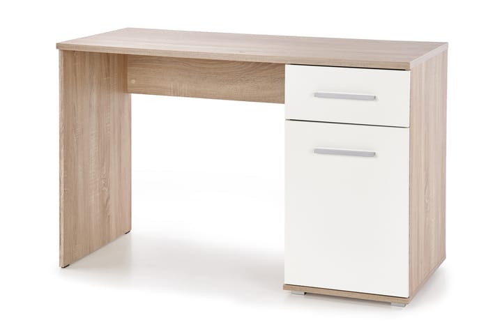 Skrivbord Tarica 120 cm med Förvaring Hylla + Skåp - Vit/Ekfärg - Möbler - Bord & matgrupp - Kontorsbord - Skrivbord