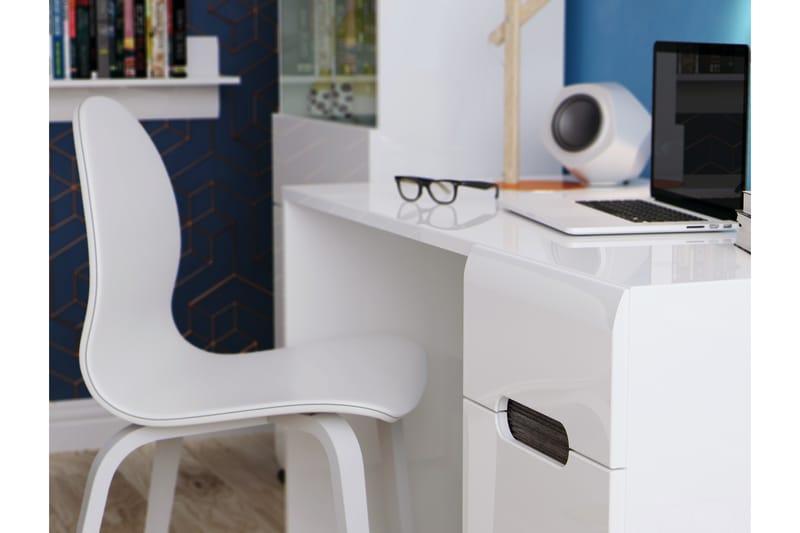 Skrivbord Tolteca 120 cm med Förvaring Låda - Vit - Möbler - Bord & matgrupp - Kontorsbord - Skrivbord