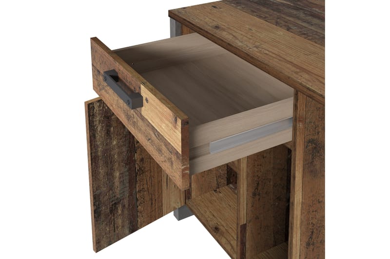 Skrivbord Treknow 127 cm med Förvaring Låda + Skåp - Brun/Grå - Möbler - Bord & matgrupp - Kontorsbord - Skrivbord