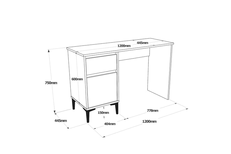Skrivbord Turran 120x75x120 cm med förvaring - Antracit - Möbler - Bord & matgrupp - Kontorsbord - Skrivbord