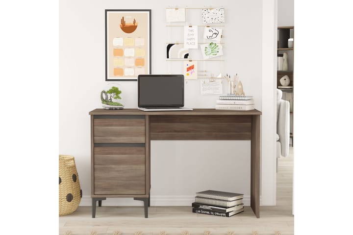 Skrivbord Turran 120x75x120 cm med förvaring - Brun - Möbler - Bord & matgrupp - Kontorsbord - Skrivbord