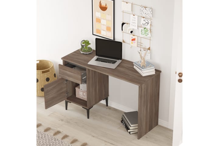 Skrivbord Turran 120x75x120 cm med förvaring - Brun - Möbler - Bord & matgrupp - Kontorsbord - Skrivbord
