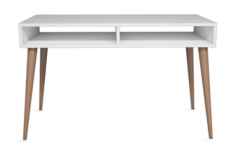 Skrivbord Tyrsberget 120 cm med Förvaring Hylla - Vit/Natur - Möbler - Bord & matgrupp - Kontorsbord - Skrivbord