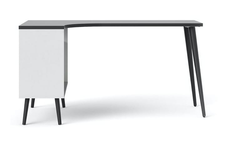 Skrivbord Vasiliki 145 cm med Förvaring Lådor + Hyllor - Vit/Svart - Möbler - Bord & matgrupp - Kontorsbord - Skrivbord
