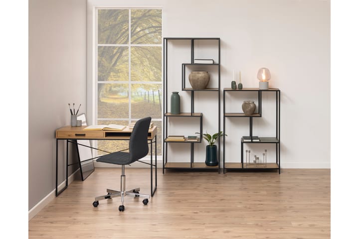 Skrivbord Walmon 110 cm med Förvaring Låda - Natur/Svart - Möbler - Bord & matgrupp - Avlastningsbord & sidobord - Sängbord & nattduksbord