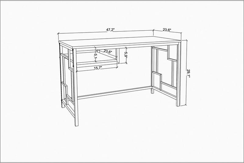 Skrivbord Yepan 60x74,8x120 cm - Svart - Möbler - Bord & matgrupp - Kontorsbord - Skrivbord