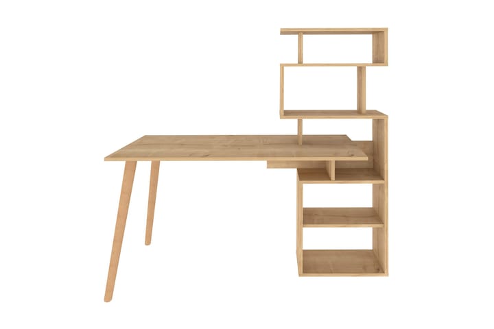 Skrivbord Zakkum 55x146,4x133 cm med förvaring - Ek - Möbler - Bord & matgrupp - Kontorsbord - Skrivbord - Hörnskrivbord