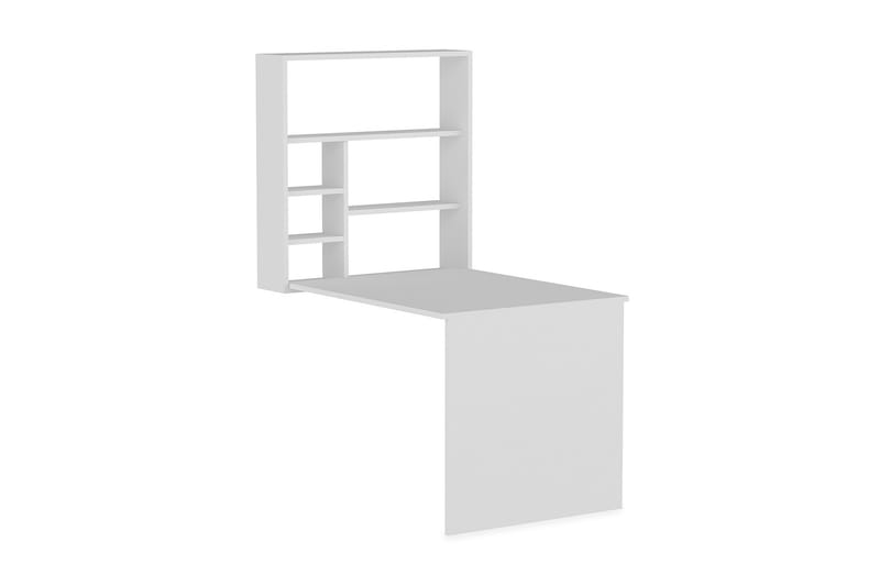 Väggskrivbord Ridlington 90 cm med Förvaring Hyllor - Vit - Möbler - Bord & matgrupp - Kontorsbord - Skrivbord
