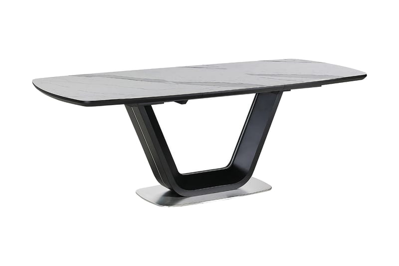 Matbord Komati Förlängningsbart 160 cm - Keramik/Svart/Vit - Möbler - Bord - Marmorbord