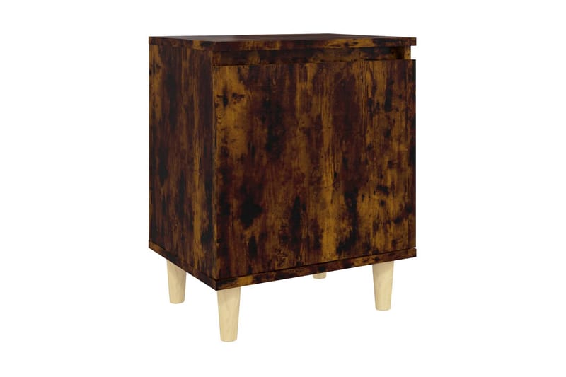 Sängbord med massiva träben rökfärgad ek 40x30x50 cm - Brun - Möbler - Bord & matgrupp - Klaffbord & hopfällbart bord