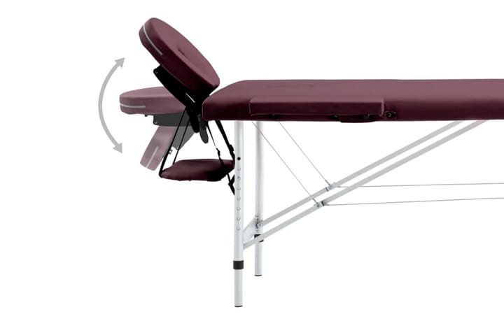 Hopfällbar massagebänk 2 sektioner aluminium lila - Lila - Möbler - Bord - Massagebord