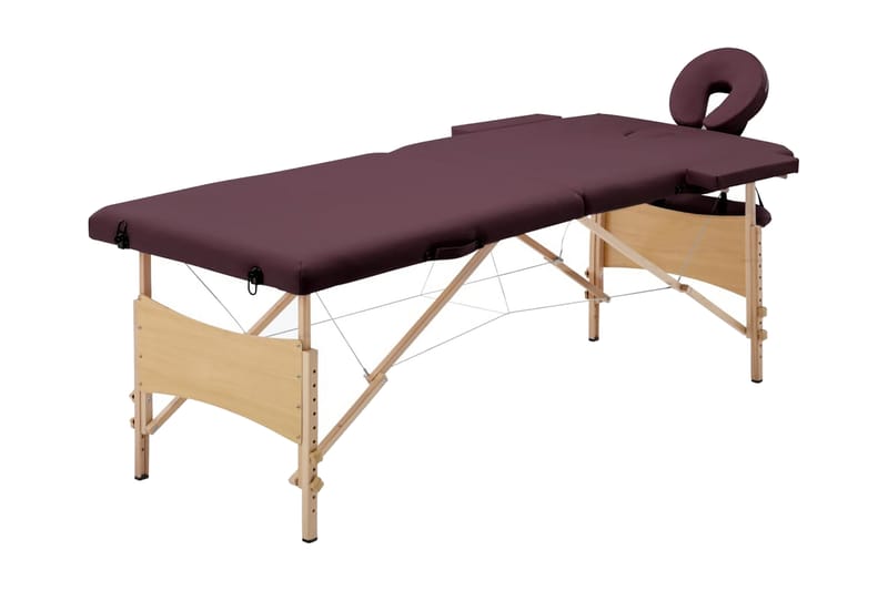 Hopfällbar massagebänk 2 sektioner trä lila - Lila - Möbler - Bord & matgrupp - Massagebord