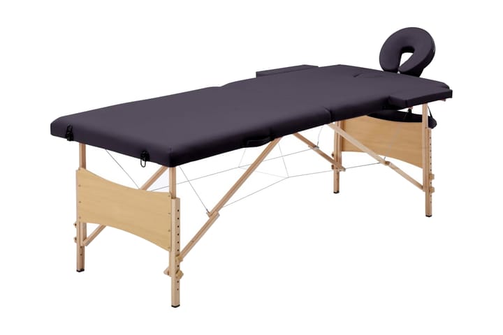 Hopfällbar massagebänk 2 sektioner trä mörklila - Lila - Möbler - Bord & matgrupp - Massagebord