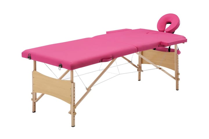 Hopfällbar massagebänk 2 sektioner trä rosa - Rosa - Möbler - Bord & matgrupp - Massagebord