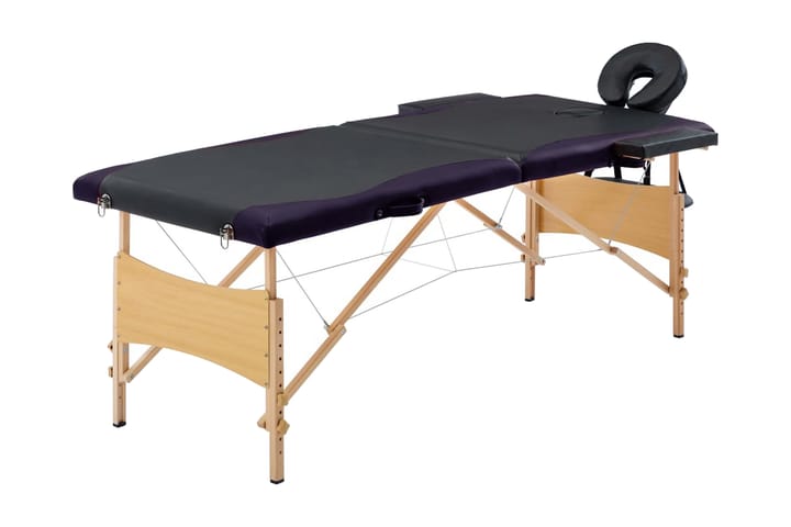 Hopfällbar massagebänk 2 sektioner trä svart - Svart - Möbler - Bord & matgrupp - Massagebord