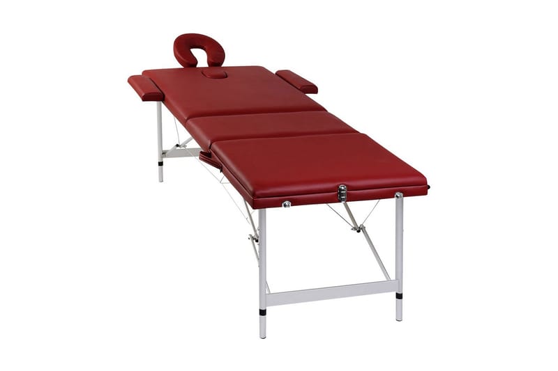 Röd hopfällbar 3-sektions massagebänk med aluminium ram - Röd - Möbler - Bord & matgrupp - Massagebord
