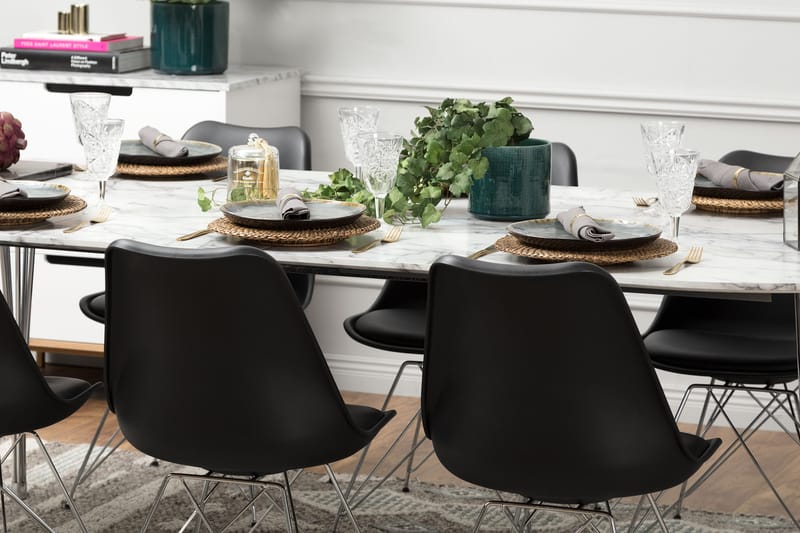 Bord Sterling Förlängningsbart 160 cm Ovalt - Marmor|Krom - Möbler - Bord & matgrupp - Matbord & köksbord