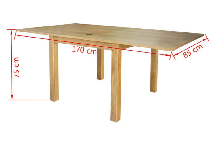 Förlängningsbart bord ek 170x85x75 cm - Brun - Möbler - Bord & matgrupp - Matbord & köksbord