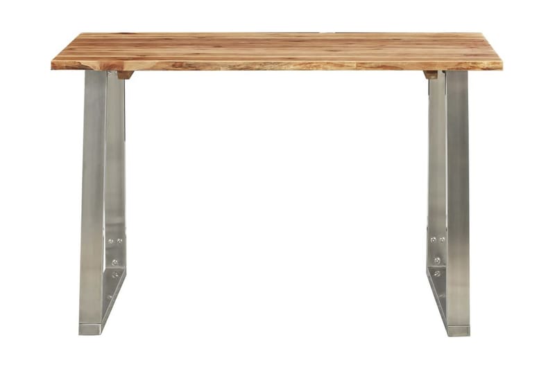 Matbord 120x65x75 cm massivt akaciaträ och rostfritt stål - Brun - Möbler - Bord & matgrupp - Matbord & köksbord