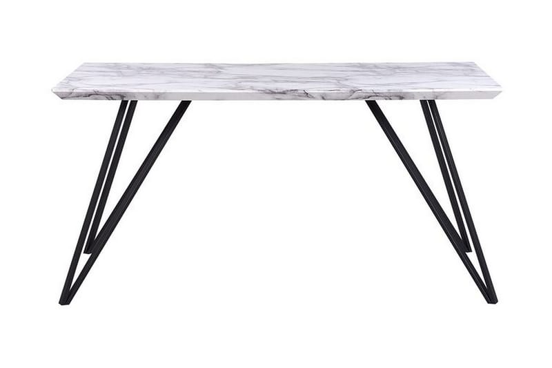 Matbord 150 x 80 cm marmor effekt/svart MOLDEN - Vit - Möbler - Bord & matgrupp - Matbord & köksbord