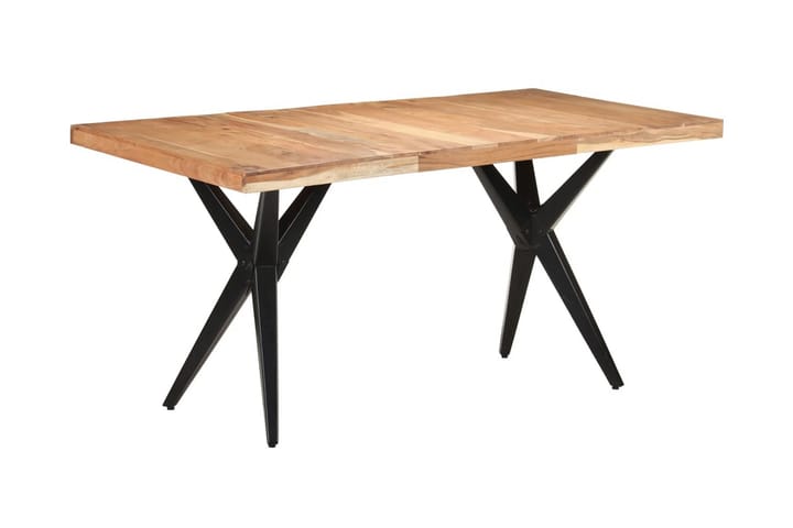 Matbord 160x80x76 cm massivt akaciaträ - Svart - Möbler - Bord & matgrupp - Matbord & köksbord