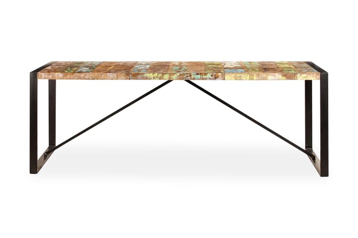 Matbord 220x100x75 cm massivt återvunnet trä - Flerfärgad - Möbler - Bord & matgrupp - Matbord & köksbord