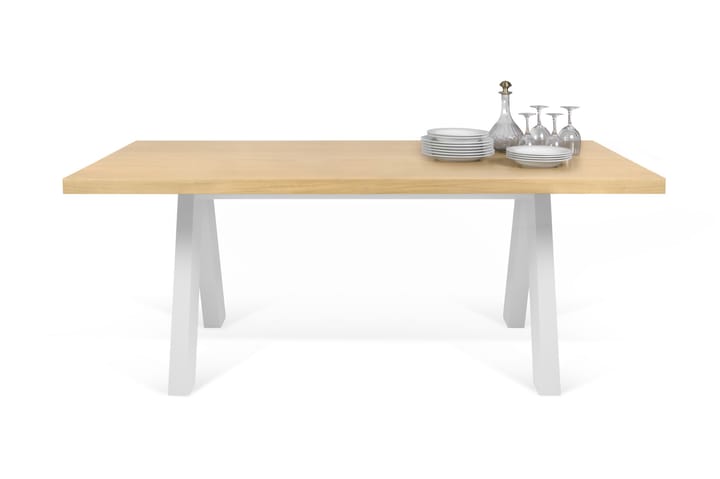 Matbord Apex 200 cm - Vit|Trä|Natur - Möbler - Bord & matgrupp - Matbord & köksbord