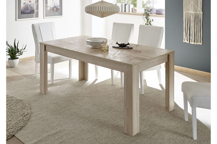Matbord Bayoner Förlängningsbart 180 cm - Vit|Beige|Grå - Möbler - Bord & matgrupp - Matbord & köksbord