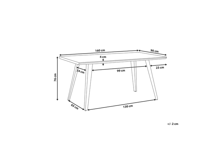 Matbord Benisch 160 cm - Grå/Svart - Möbler - Bord & matgrupp - Matbord & köksbord