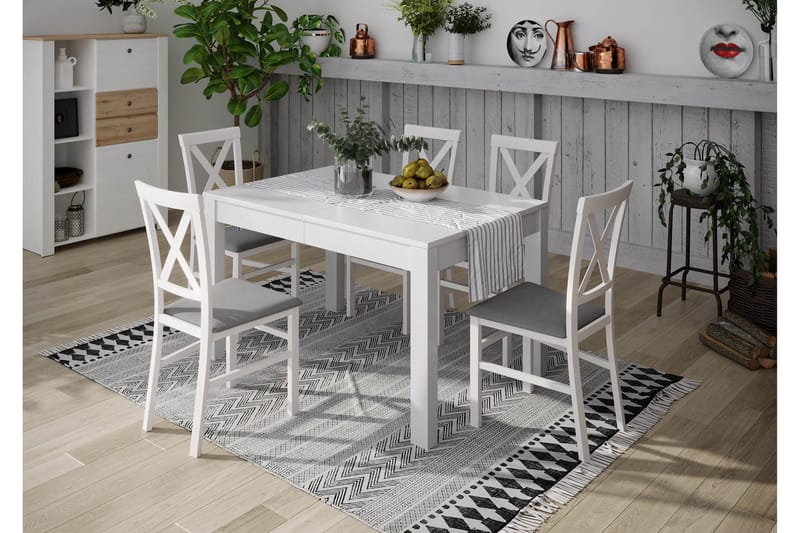 Matbord Bricia Förlängningsbart 130 cm - Vit - Möbler - Bord - Matbord & köksbord