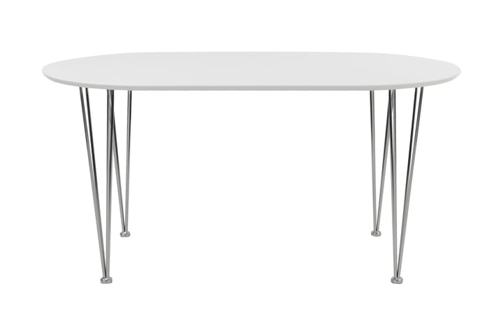 Matbord Canticum 150 cm Ovalt - Vit|Krom - Möbler - Bord & matgrupp - Matbord & köksbord