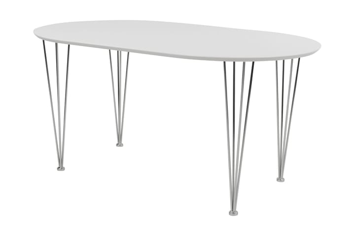 Matbord Canticum 150 cm Ovalt - Vit|Krom - Möbler - Bord - Matbord & köksbord