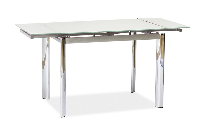 Matbord Coriua Förlängningsbart 100 cm - Glas/Vit/Silver - Möbler - Bord & matgrupp - Matbord & köksbord