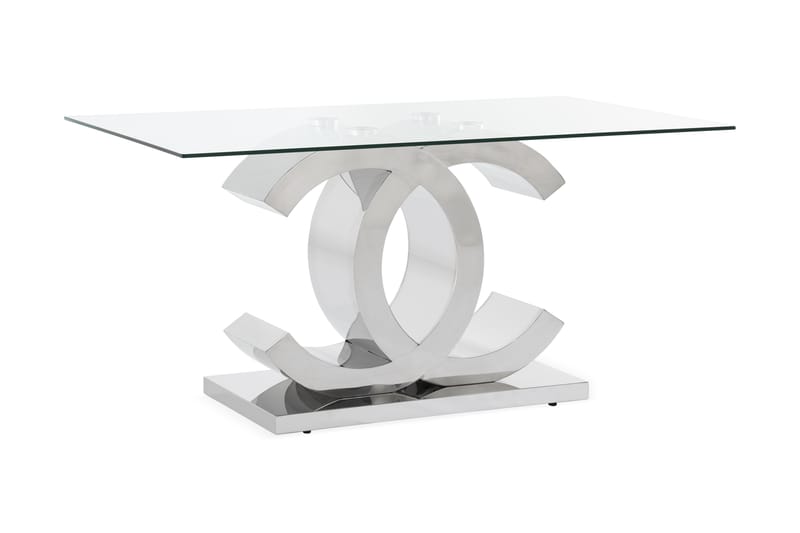Matbord Decora 150 cm - Rostfritt Stål|Glas|Transparent - Möbler - Stolar - Matstolar & köksstolar