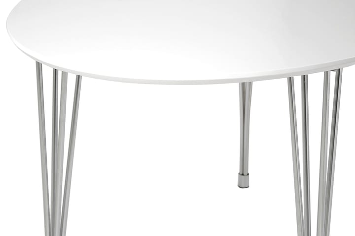 Matbord Fadia 180 cm Ovalt - Vit|Krom - Möbler - Bord & matgrupp - Matbord & köksbord