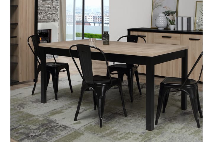 Matbord Havdar Förlängningsbart 160 cm - Brun/Svart - Möbler - Bord & matgrupp - Matbord & köksbord