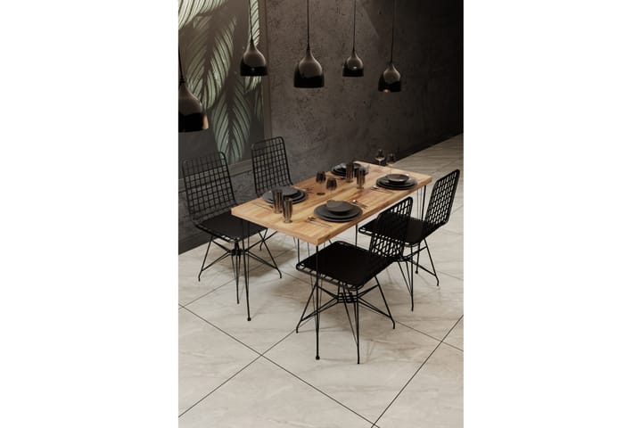 Matbord Hiten 120x60 cm Brun/Svart - Hanah Home - Möbler - Bord & matgrupp - Matbord & köksbord