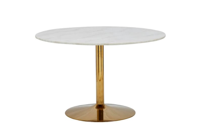 Matbord Justine 100 cm Runt Marmor - Vit|Mässing - Möbler - Fåtölj & stolar - Fåtölj - Biofåtölj & reclinerfåtölj